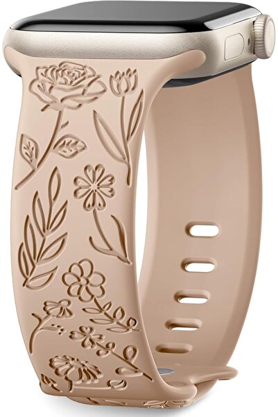 Upeak Floral Engraved Strap Compatible with Apple Watch Band 38mm 40mm 41mm f...