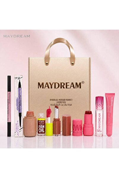 MAYDRREAM مجموعه ماي دريم قلم حواجب +كنسلر +قلوس+روج جاف+مورد+مرطب+حق الخدود