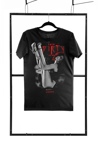 Demoniq T-shirt men black S regular short sleeve graphic print