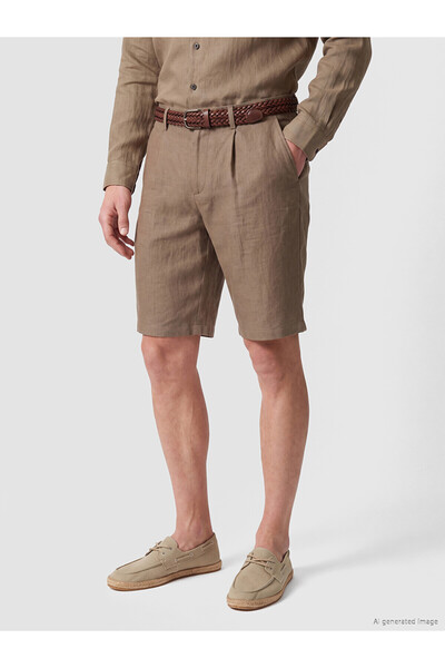 LC Waikiki Ανδρικό σορτς NEVAVM Loose Fit 100% λινό με διαφορά στην εφαρμογή