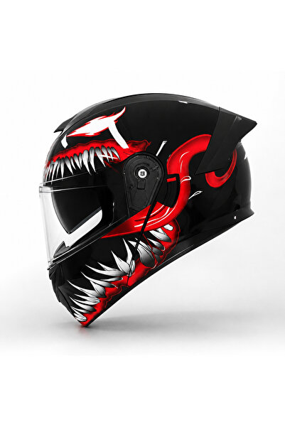 FIXATO Мотоциклетна/Скутерна модулна каска Viper, с двоен визьор, UV защита, ...