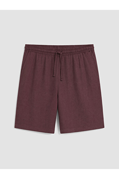 LC Waikiki Lcwaikiki Curve Mürdüm Large Size Linen Blend Women's Trousers
