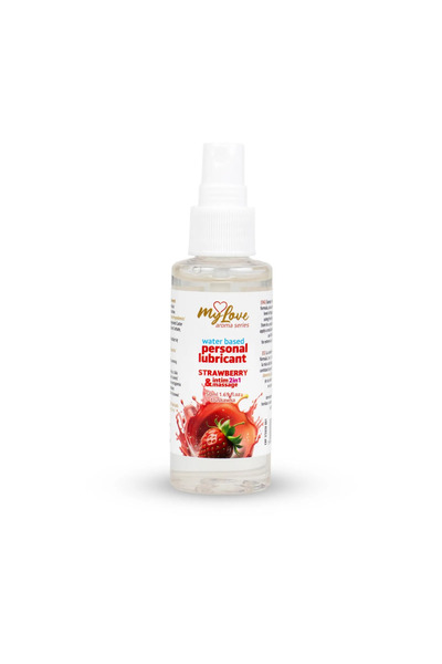 mylove Lubrifianți aromatizați Seria Aroma Intim și Masaj 2 în 1 Căpșuni 50ml