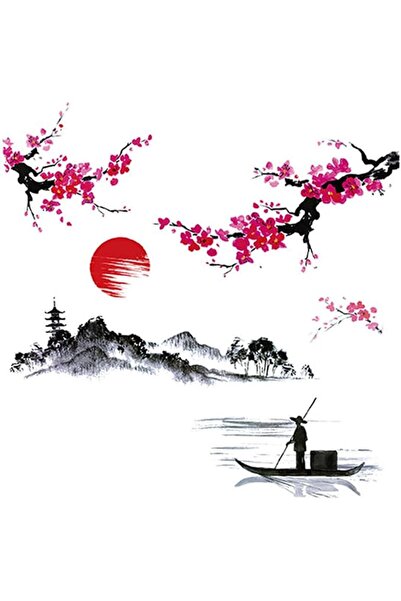 GENERAL Bwcxzhh Japanese Large Wall Art Decor Stickers 3D Wall Stickers