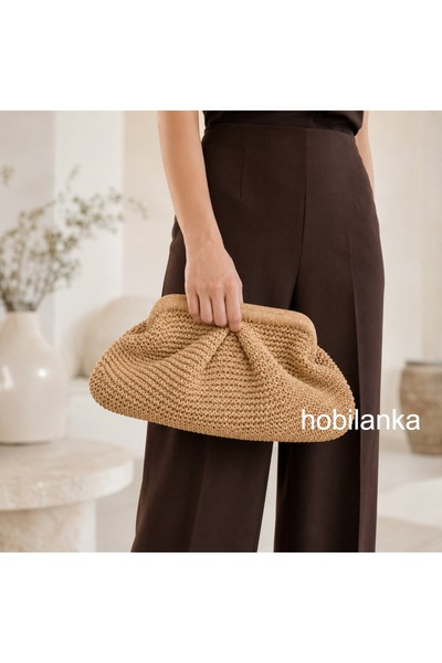 hobilanka Handmade Straw Clutch Bag