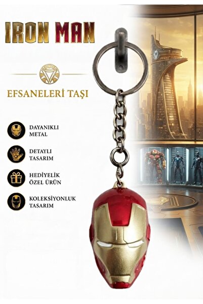 mdm style Red Gold Armored Helmet Figured Keychain