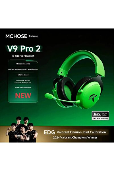 Choice7 green MCHOSE V9 Pro 2 Headset with Microphone Three Mode Bluetooth Wi...