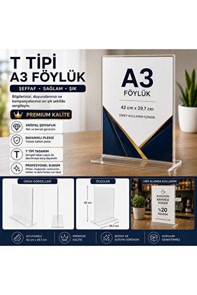 Genel Markalar T TİPİ A3 FÖYLÜK (ŞEFFAF PLEKSİ)(KİŞİSELLEŞTİRİLEBİLİR)