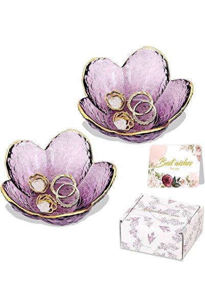 Binoster Glass Jewelry Tray for Rings, Trinket Tray Gifts for Women, Unique B...