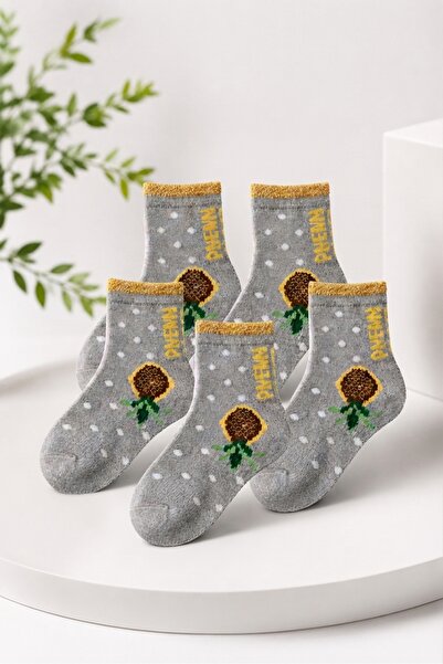PANİVUE Girl's Colorful Daily Patterned Perfumed College Socks