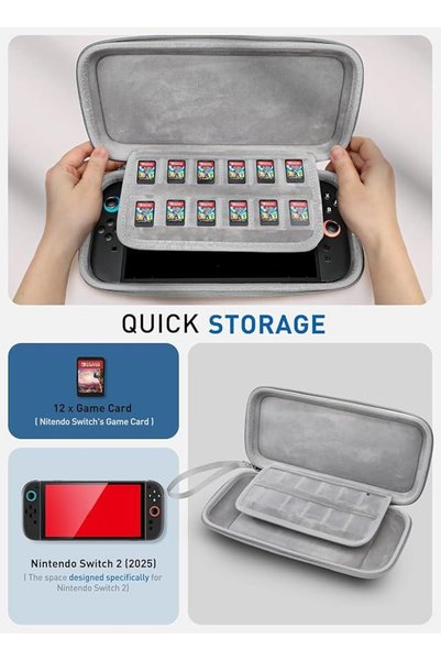GENERAL Mumba Carrying Case for Nintendo Switch 2 2025, [Mini Version] Travel Case with 12 Game Cartridge Slots, Bag