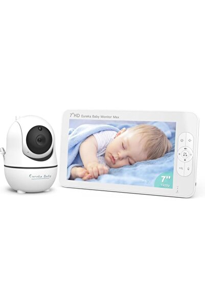 Eureka Baby جهاز مراقبة الأطفال بشاشة بحجم 7 بوصة بدقة عالية HD، بدوران 355 د...