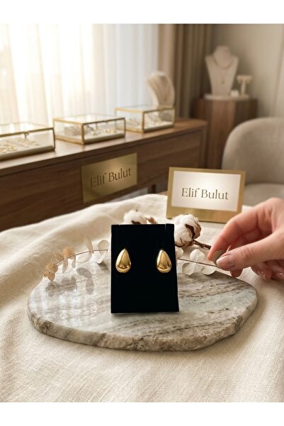 Kadın Gold Kaplama Damla Model Kadın Küpe