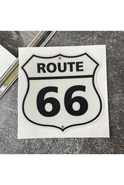 Choice1 White 1PC Route 66 Style Waterproof Vinyl Stickers For Car Motorcycle...