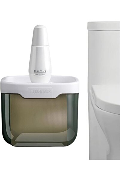 GENERAL Wall Mounted Tissue Box, Waterproof Punch-Free Tissue Dispenser for B...