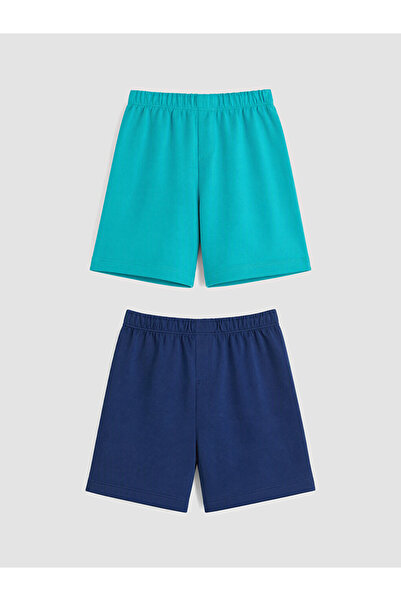 LC Waikiki Vizyon New Season Green Elastic Waist Baby Boy Shorts, Pack of 2