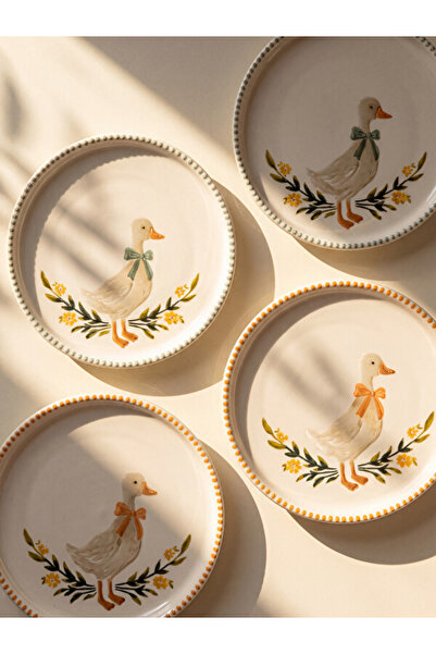 LC Waikiki Esvab • Modern & Distinctive Bowknot Printed Ceramic Cake Plate Se...