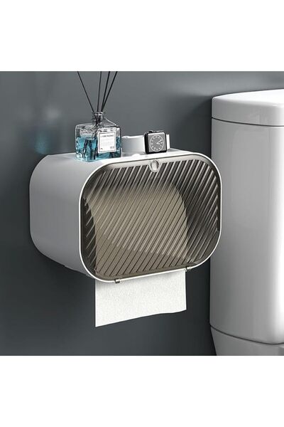 GENERAL Wall Mounted Tissue Box, Waterproof Punch-Free Tissue Dispenser for B...