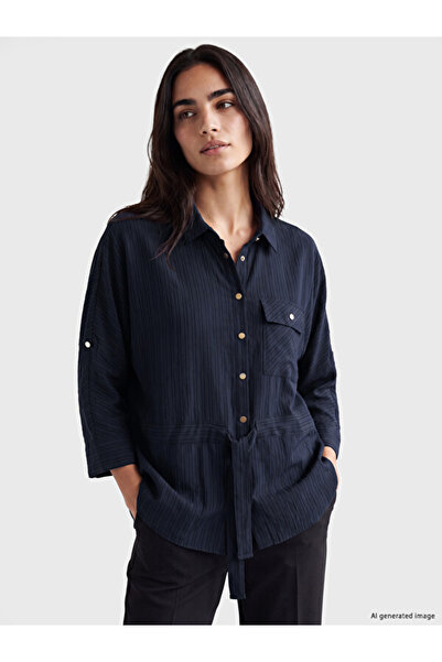 LC Waikiki Rmz Gi̇yi̇m Farkiyla Striped Modal Blended Women's Shirt