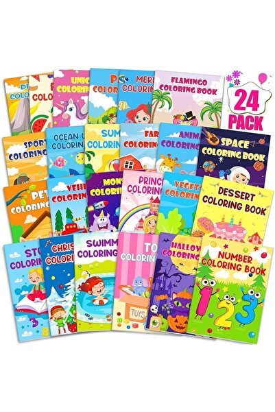GENERAL 24 Farm Coloring Pages + 24 Crayons Stacking Set, Complete Set for Pa...
