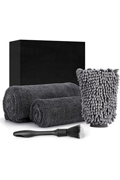 Idrese 4in1 Car Towel Set, 2 X 1300 Gsm Microfiber Drying Towel, 1X Car Wash ...