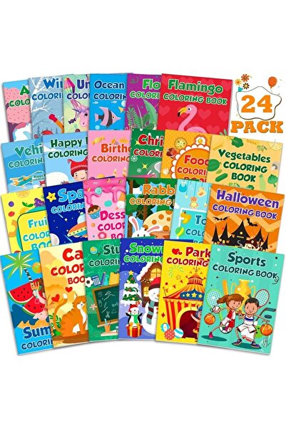 GENERAL 24 Farm Coloring Pages + 24 Crayons Stacking Set, Complete Set for Pa...