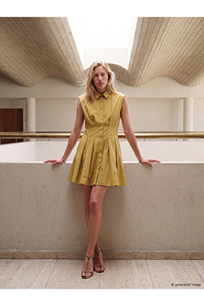 LC Waikiki Pleated Mini Shirt Dress with Waist Belt for Style Enthusiasts fro...