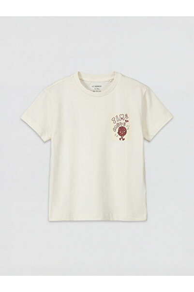 LC Waikiki Two Mt Shop Quality Oval Collar Printed Boys' T-Shirt