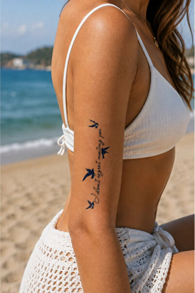 shop Yazılı Kuş Sonradan Kararan Yarı Kalıcı Geçici Dövme Tattoo
