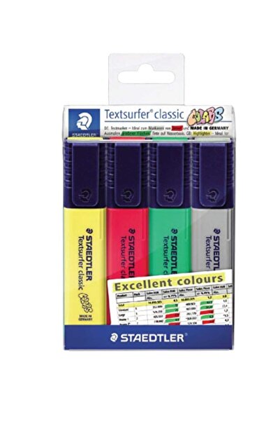 Staedtler 4 pcs Textsurfer Classic Highlighter Set, Assorted
