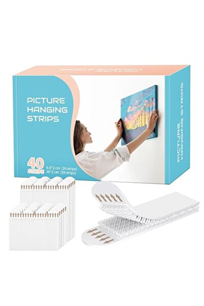 GENERAL Zotika Heavy Duty Picture Hanging Strips, 20 Pairs, Damage-Free Remov...