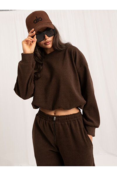 Italy Moda Women's Suit Long Sleeve, Stripes, ITALY MODA, Brown Casual