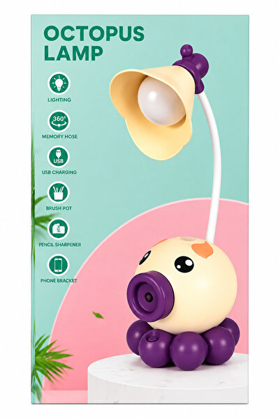 Octopus Lampă LED pentru copii „Caracatiță” – USB, flexibilă 360°