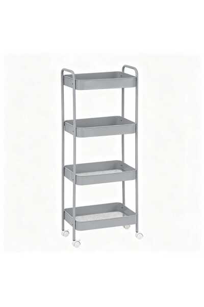 Maple Leaf Home 4 Layer Storage Shelf, Grey, MCS1004