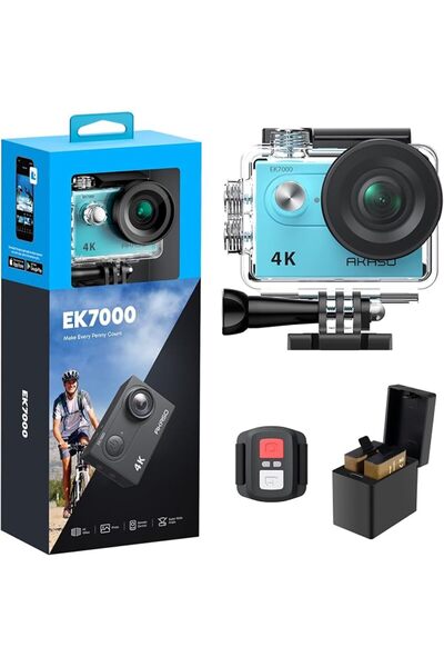 GENERAL Ek7000 4K30Fps 20Mp Wifi Action Camera with Eis 4X Zoom Ultra Hd 131 ...