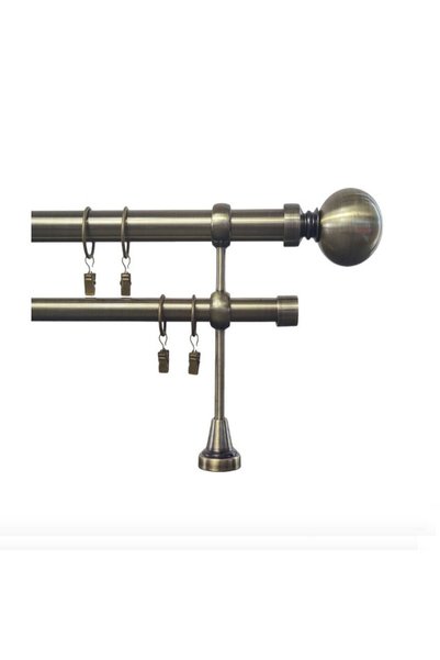 CasaRossaTextil Galerie Metalică Dublă 160cm | 19/25 mm – NO2 | Pentru Perdea...