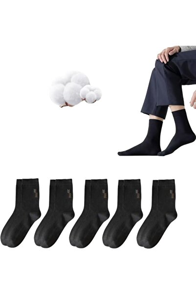 GENERAL 5 Pairs 100% Cotton Men's Crew Sock,Super Soft,Moisture Wicking,Anti-...