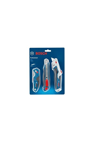 Bosch Profesyonel Maket Bıçağı Seti 3 Parça Dayanıklı Alüminyum Gövde ile End...