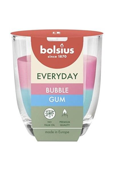 Bolsius Set 3 x Lumanare Parfumata in Pahar, Bolsius, Parfum Bubble Gum, 2 Cu...
