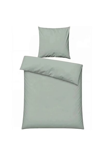 OEM Pillowcase set + pillowcase front, cotton, 135x200 cm + 80x80 cm, sage green