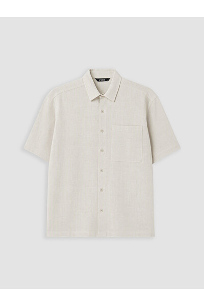LC Waikiki Beige Regular Fit Men's Textured Shirt