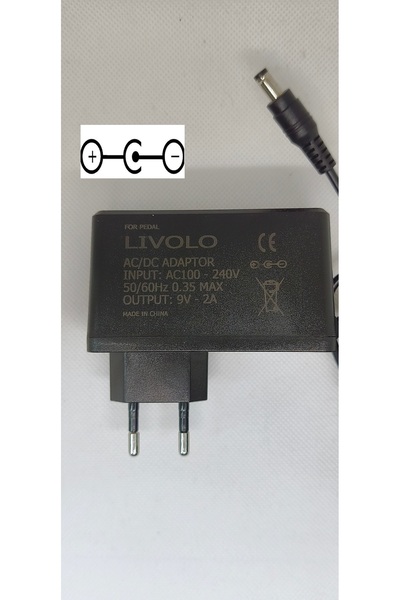 Livolo Gitar Pedal Adaptörü..9 V 2 A Ters Polarite. Iç Eksi Dış Artı