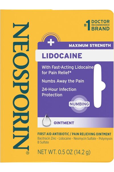 Neosporin + Lidocaine Pain Relief Triple Antibiotic Ointment, 0.5 oz | 24-Hou...