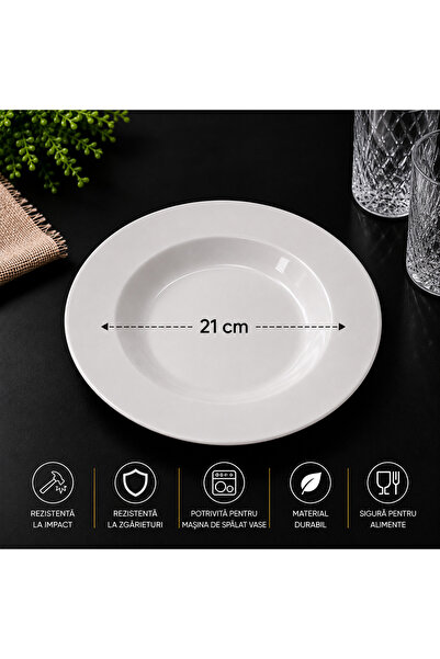 POLIGLOW Set of 6 Polycarbonate Plates 21 cm – Impact and Scratch Resistant, ...