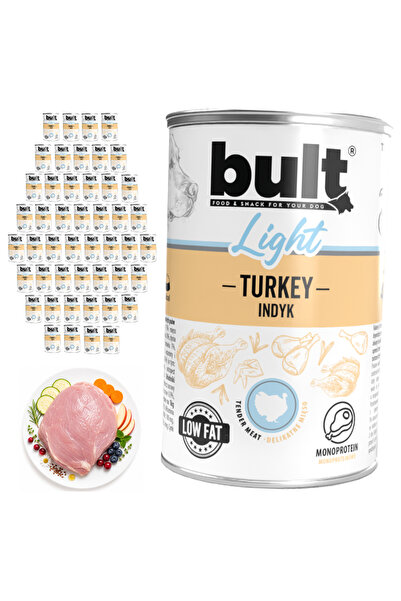 Bult LIGHT hrană umedă completă pentru câini cu curcan, conservă 48x400g, foa...