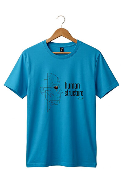 The Baski Human Structure Minimalist Graphic Printed 100% Cotton Crew Neck Ba...