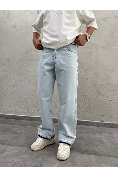 DIFRANSEL JEANS Washed Ice Blue Flared Fit Jean with Effects