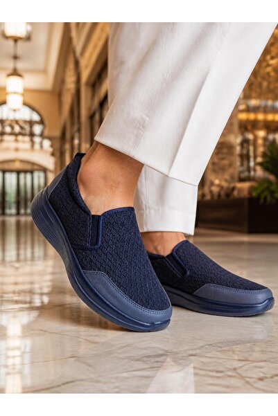 Generic Brand Men Diamond‑Mesh Slip‑On Casual Shoes, Platform Cushioned Light...
