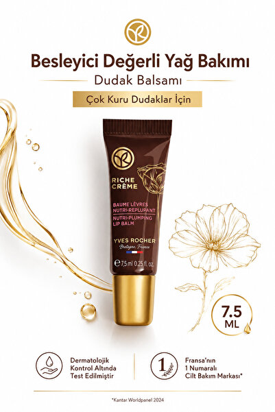 Yves Rocher Anti-Aging Lip Balm 7.5 ml - Repairing Lip Care with 30 Valuable ...