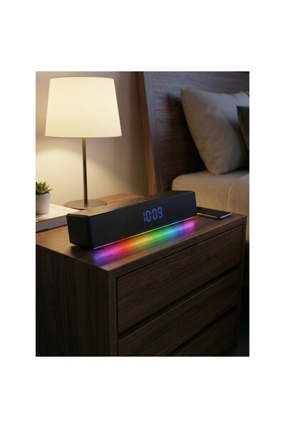 Mikado MD-SBT27 Siyah Bluetooth Hoparlör 10W RGB Alarm ve Saat Özellikli